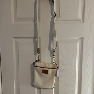 Coach Cream and Brown Crossbody Bag
